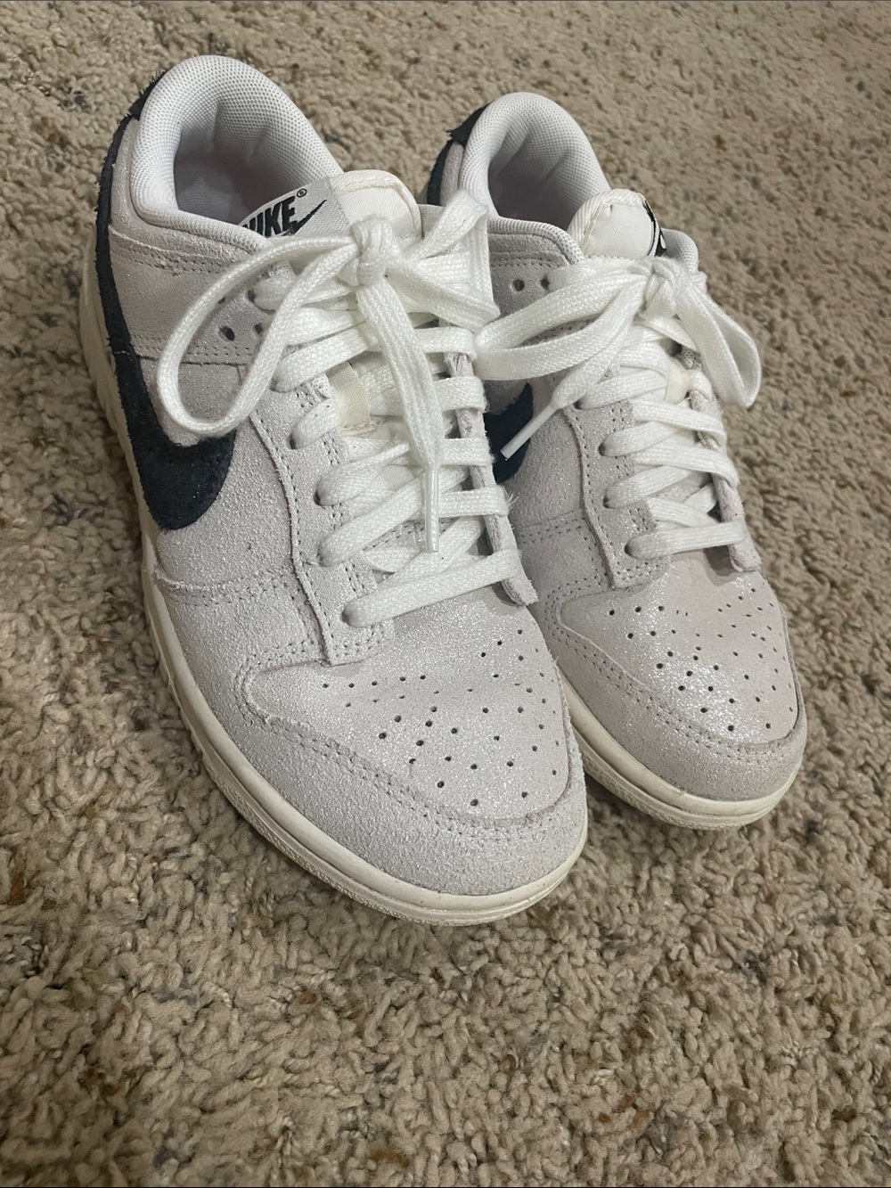 Nike Low-Top silver and black sparkly Sneakers